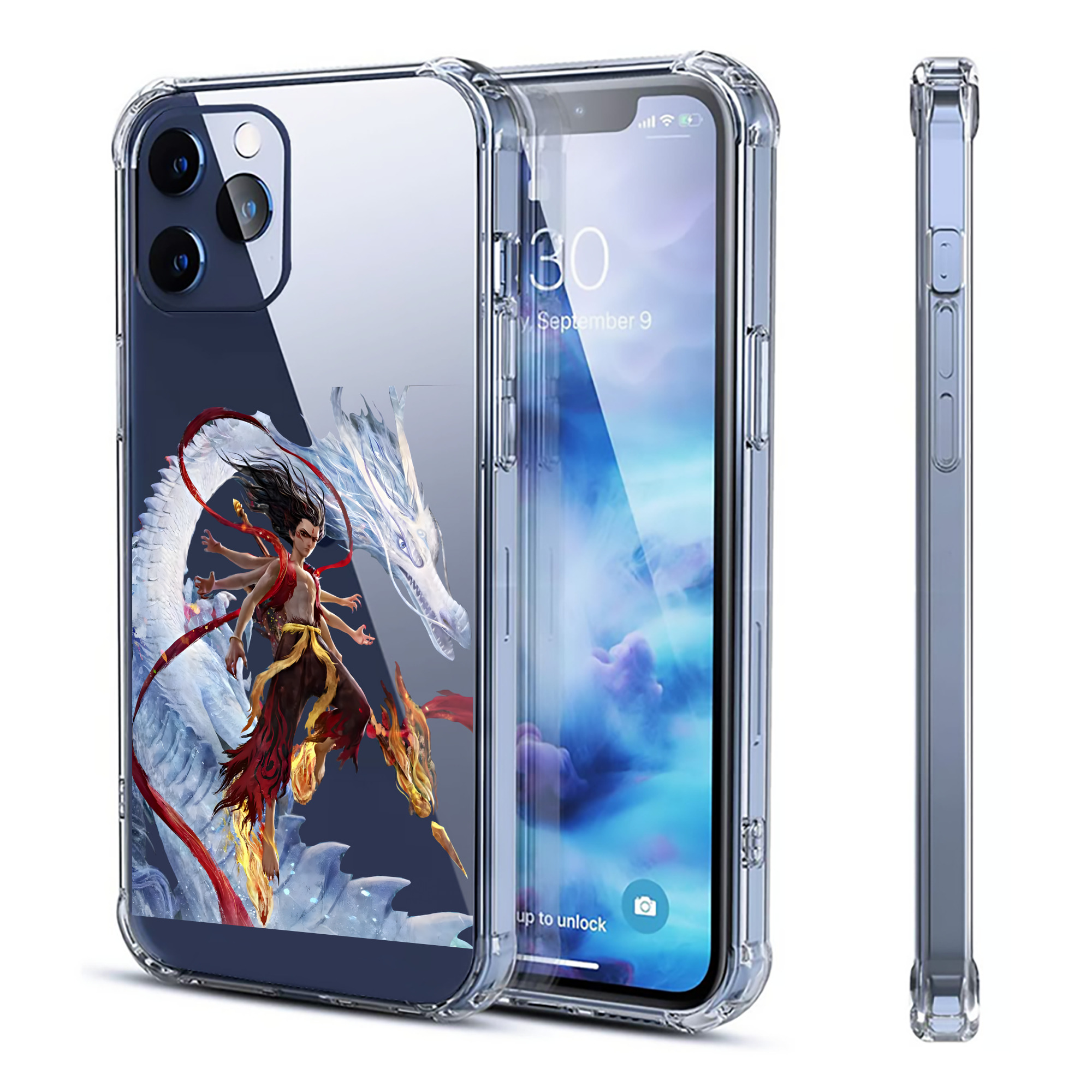 （画像用） Ne Zha 2 ナタ 魔童の大暴れ 【iPhone 12シリーズ対応】透明スマホケース（クリアソフトケース）